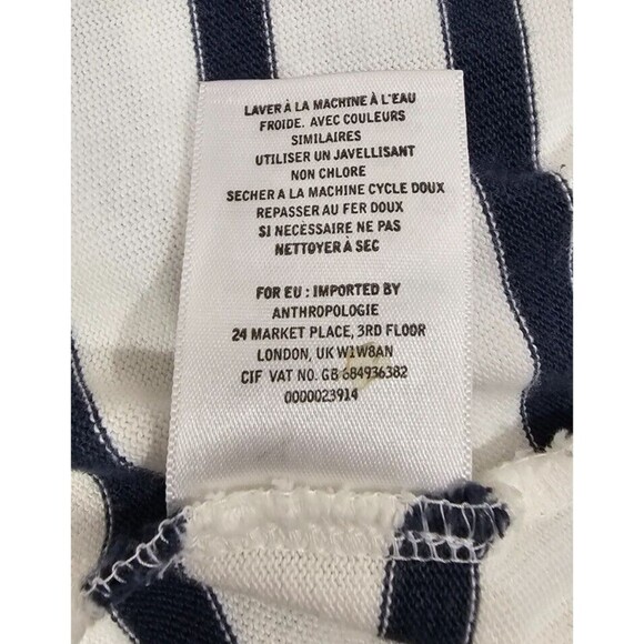 Postmark Anthropologie Tunic Dress White Nautical Striped Pockets Cotton Size S - Picture 7 of 9